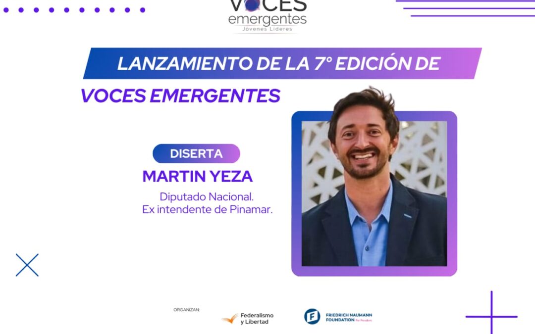 Martín Yeza en el lanzamiento de la 7º edición de Voces emergentes